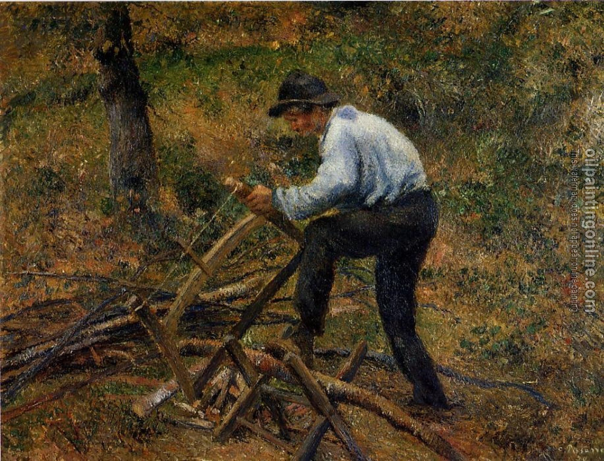 Pissarro, Camille - Pere Melon Sawing Wood